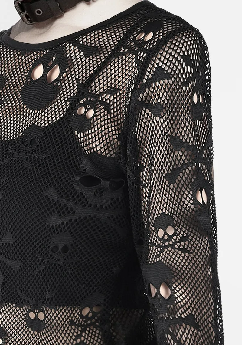 Gothic Skull Hollow Long Sleeve T-shirt sold by Shasilo Goth product image thumbnail 2