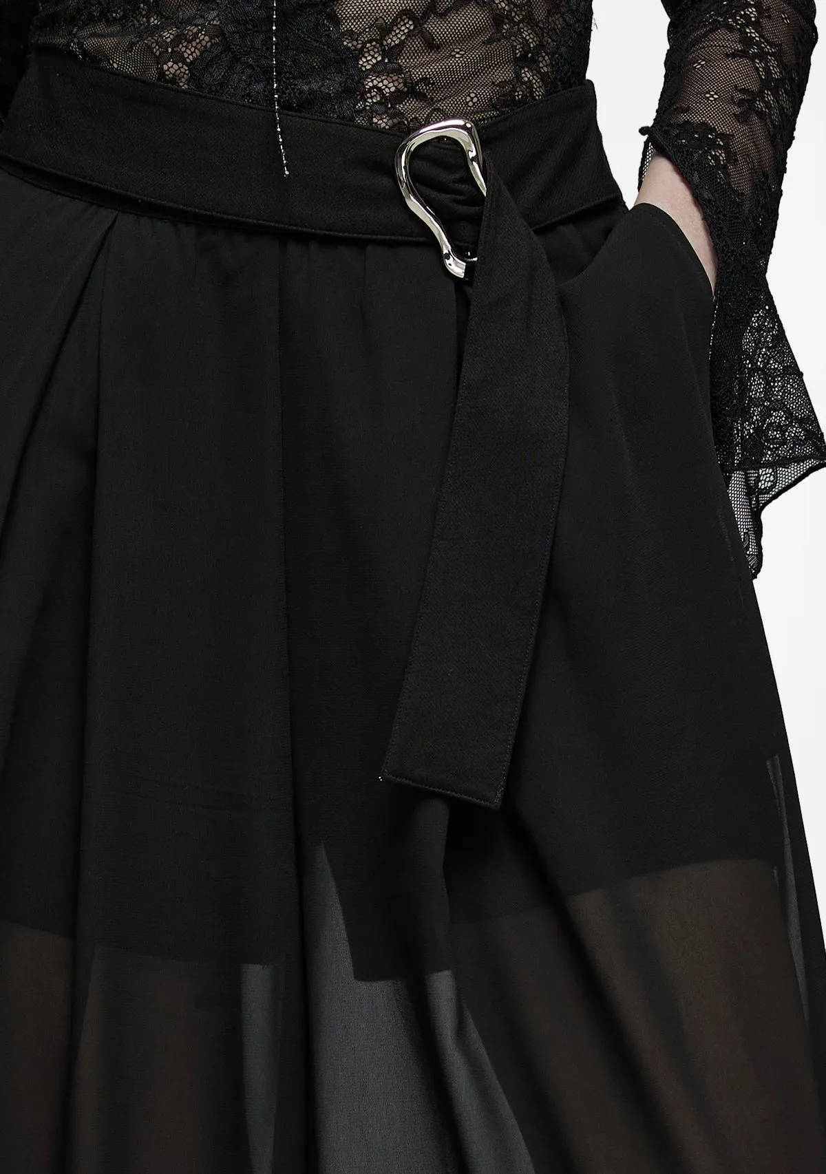 Gothic Elegance Chiffon Pant-Skirt sold by Shasilo Goth product image thumbnail 2