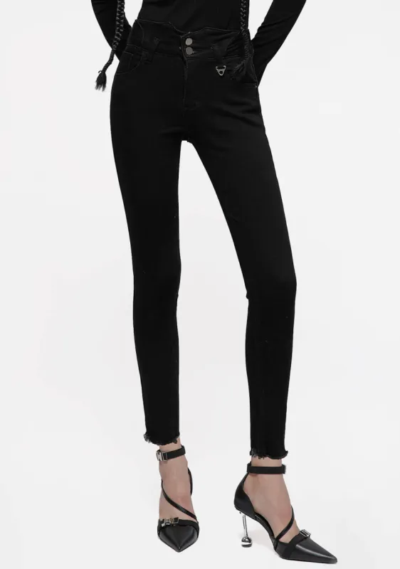 Punk Tight Fit Denim Pants sold by Shasilo Goth