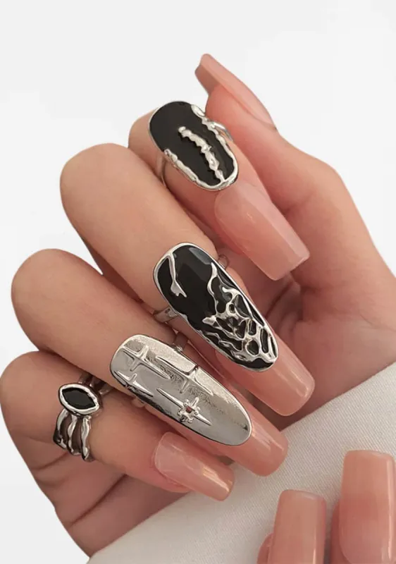 Goth Punk Nail Open Ring Set sold by Shasilo Goth