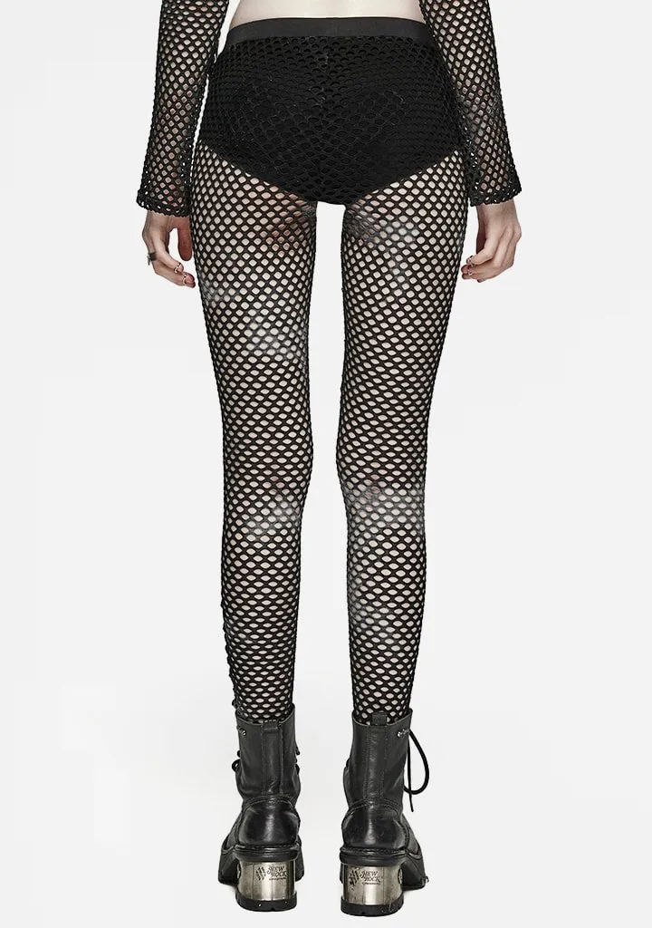 Punk Revolt Ripple Tie-Dyed Mesh Leggings sold by Shasilo Goth product image thumbnail 3