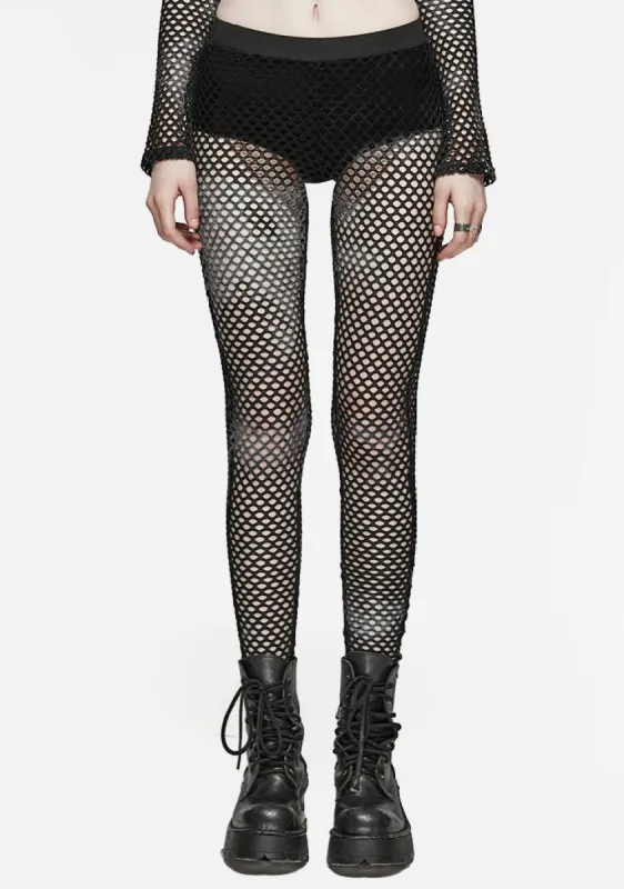 Punk Revolt Ripple Tie-Dyed Mesh Leggings sold by Shasilo Goth
