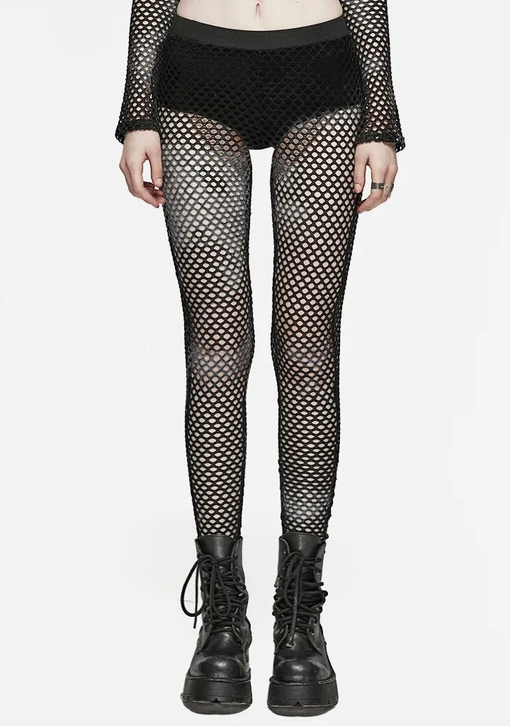 Punk Revolt Ripple Tie-Dyed Mesh Leggings sold by Shasilo Goth