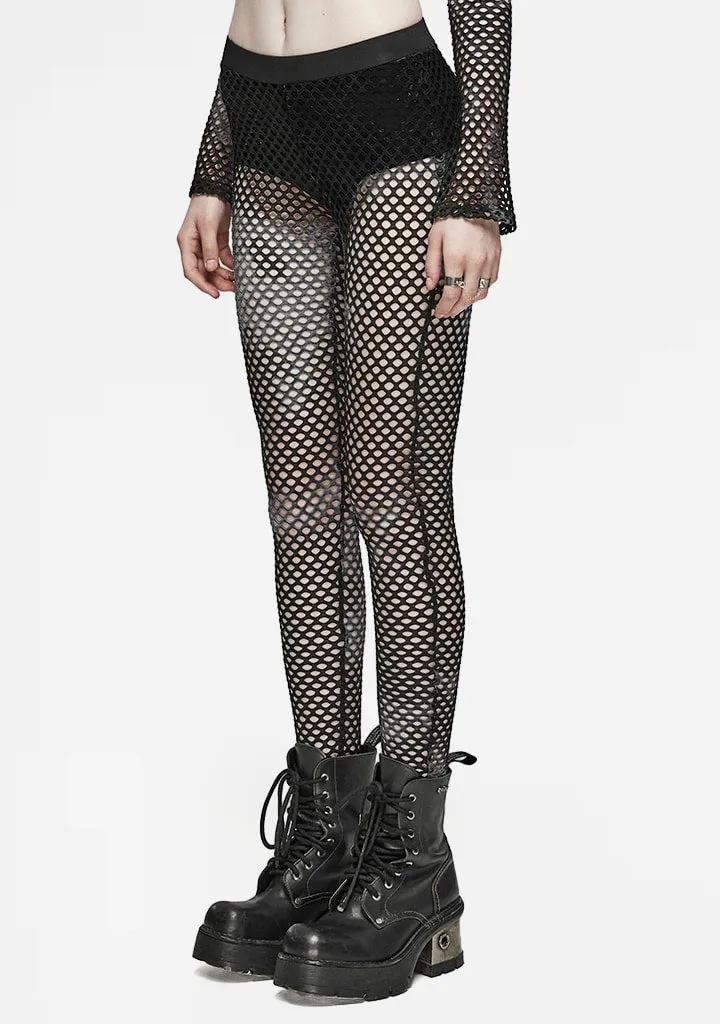 Punk Revolt Ripple Tie-Dyed Mesh Leggings sold by Shasilo Goth product image thumbnail 4
