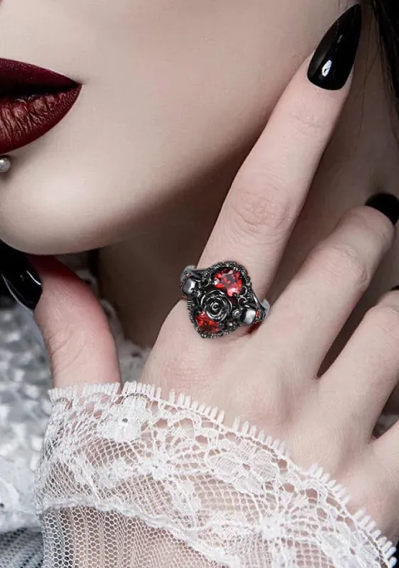 Gothic Death Rose Flower Ring sold by Shasilo Goth