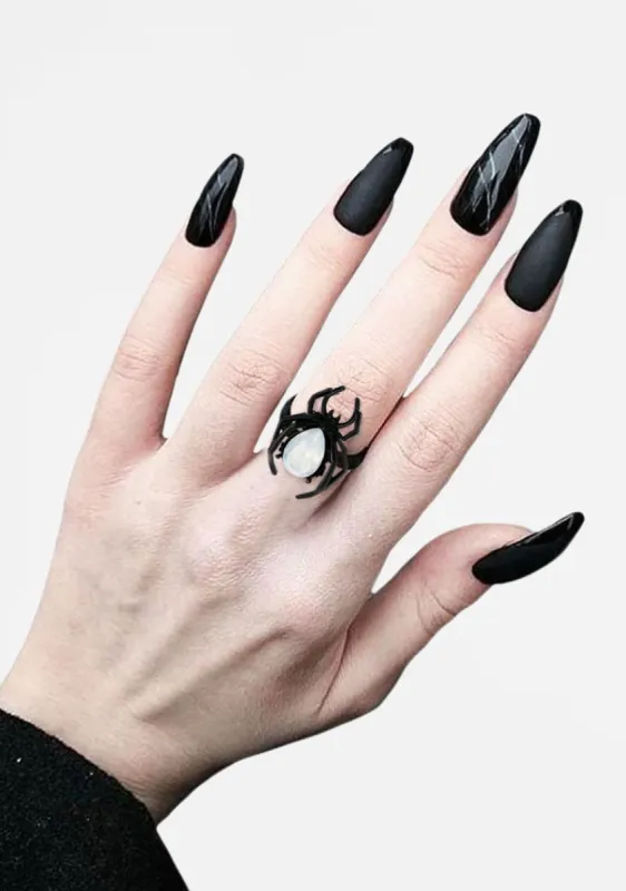Black Punk Spider Finger Ring sold by Shasilo Goth