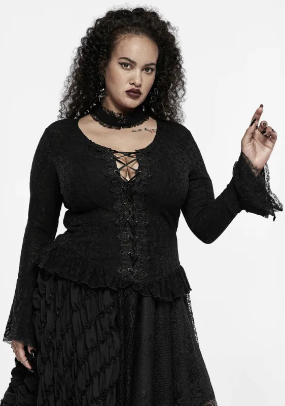 Goth Plus Size Light Lace T-shirt sold by Shasilo Goth