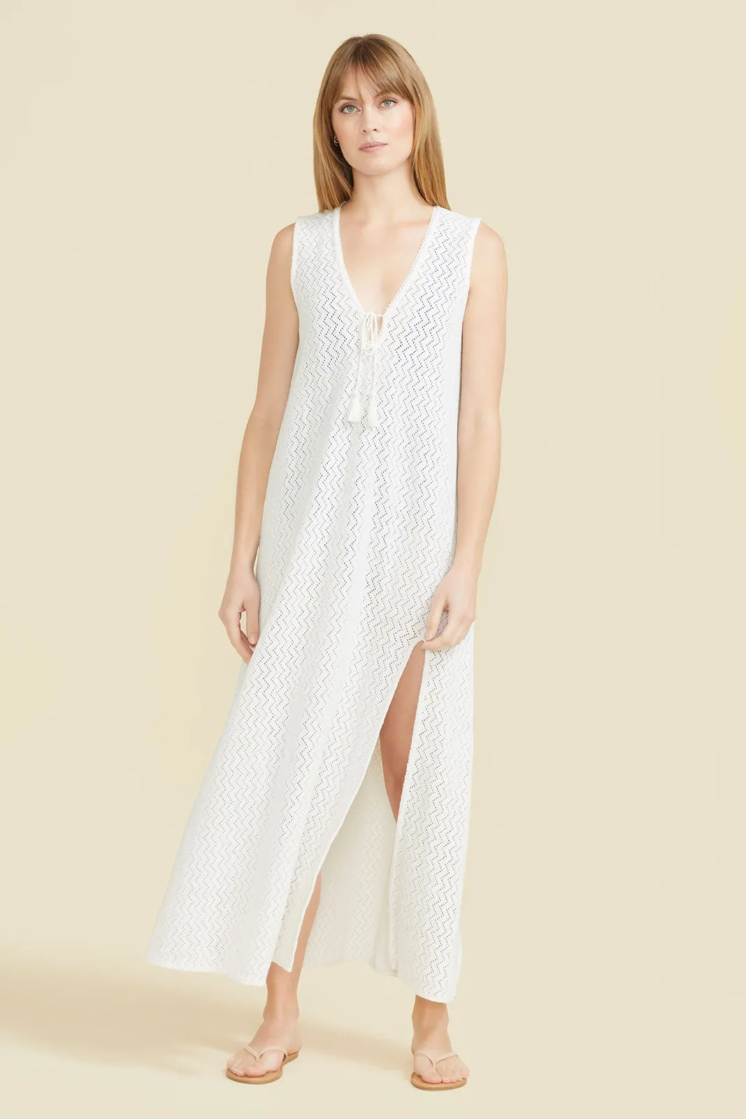Sorrento Dress - White Crochet sold by Sitano