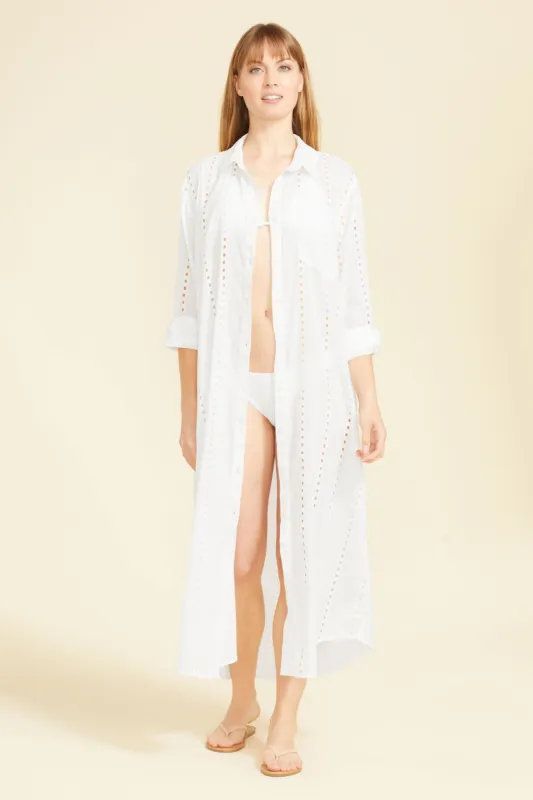 Positano Maxi Shirt Dress - White sold by Sitano