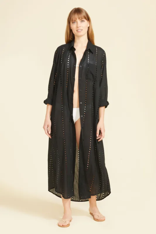 Positano Maxi Shirt Dress - Black sold by Sitano