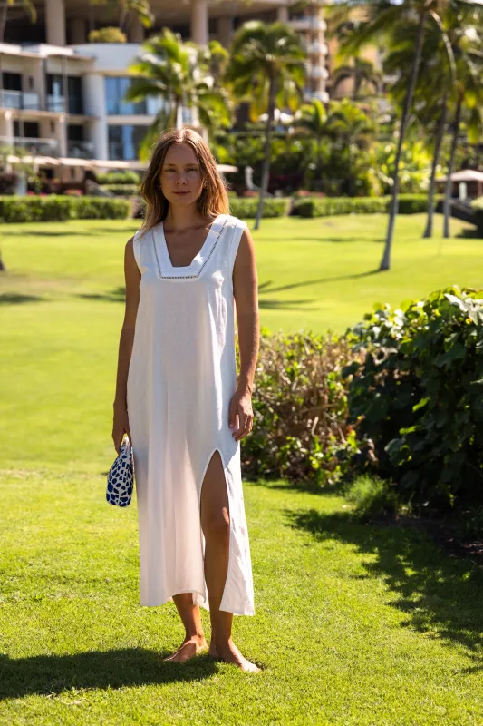 Grotta Midi Dress - White sold by Sitano
