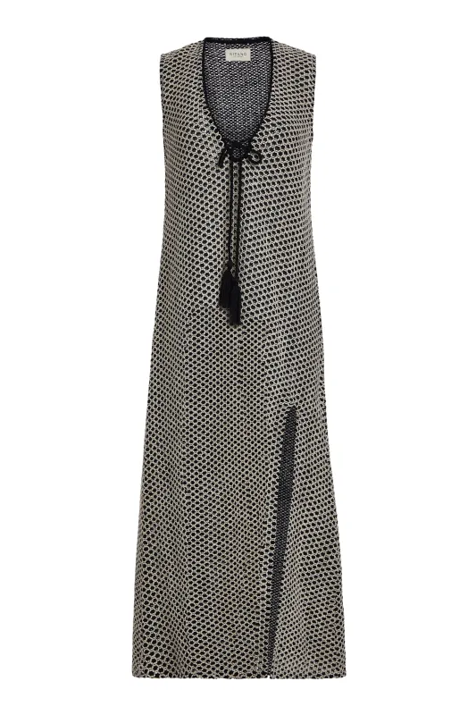 Sorrento Dress - Black and Cream sold by Sitano