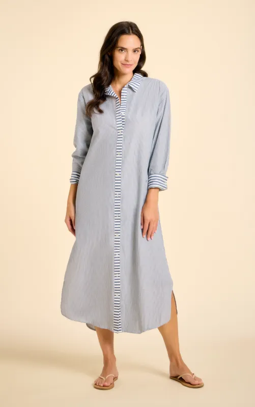 Riga Dress - Navy Stripes made by Sitano