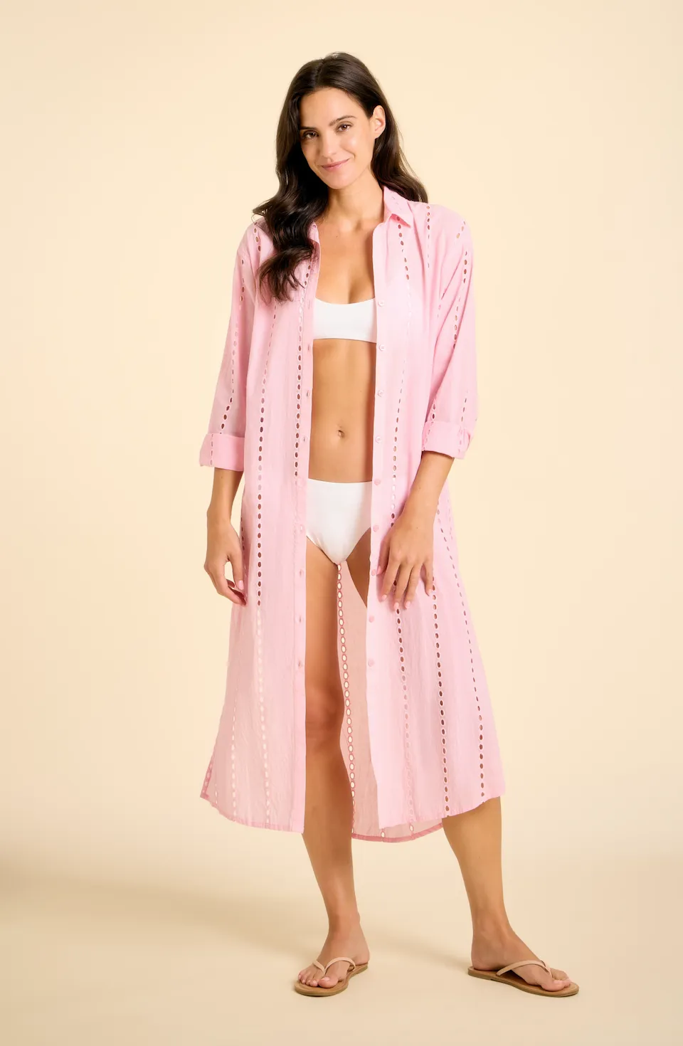 Positano Maxi Shirt Dress - Light Pink sold by Sitano