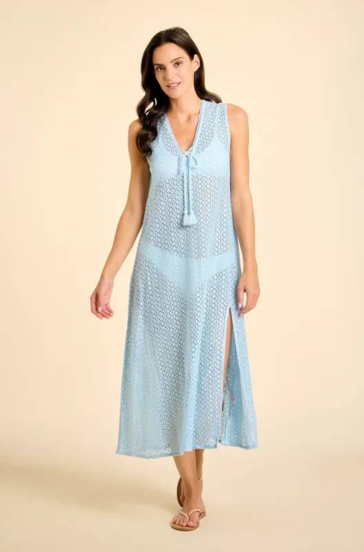Sorrento Dress - Aria Crochet in Light Blue sold by Sitano