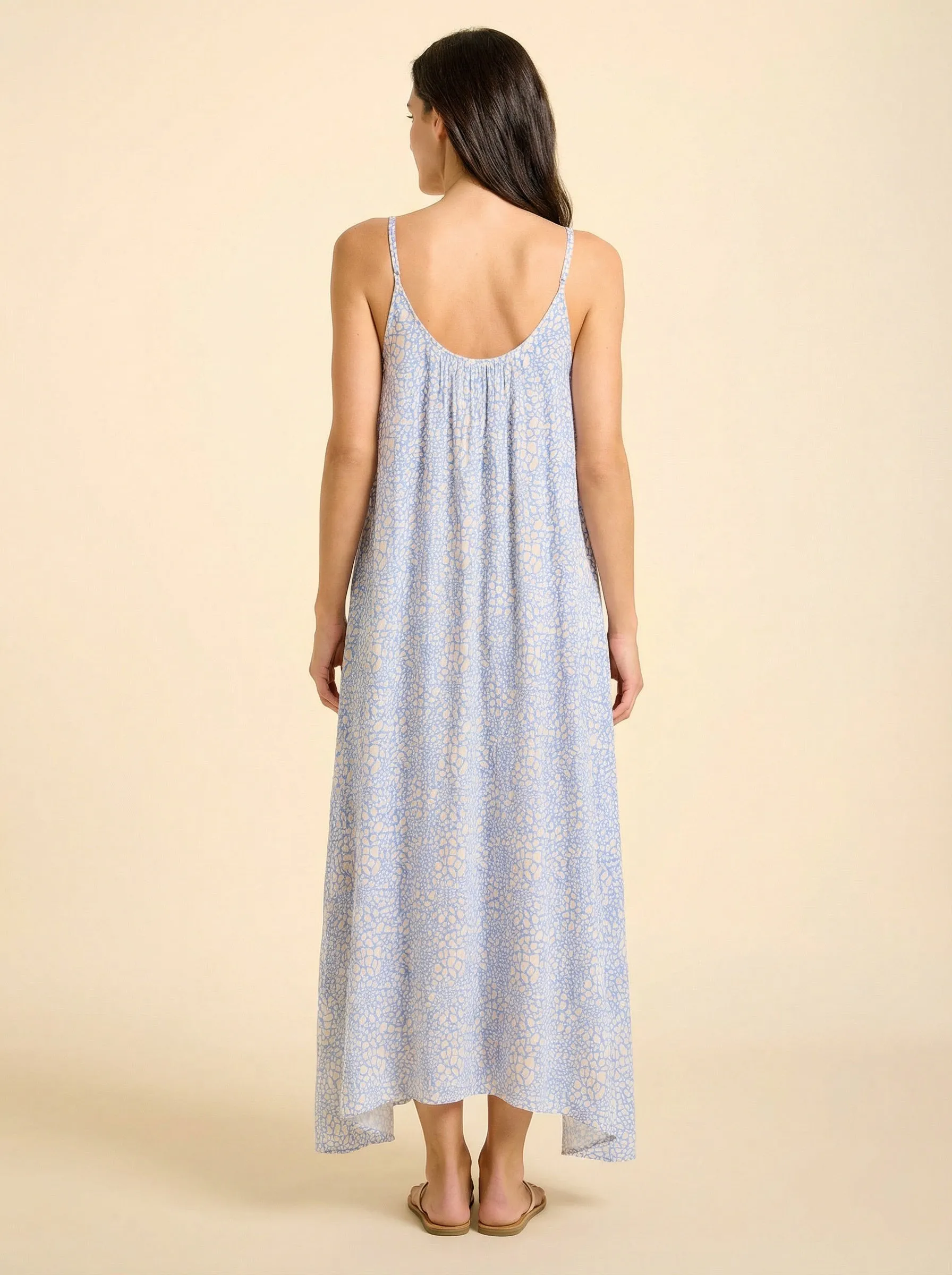 Malfi Dress - Blue & Cream Animal Print sold by Sitano product image thumbnail 2