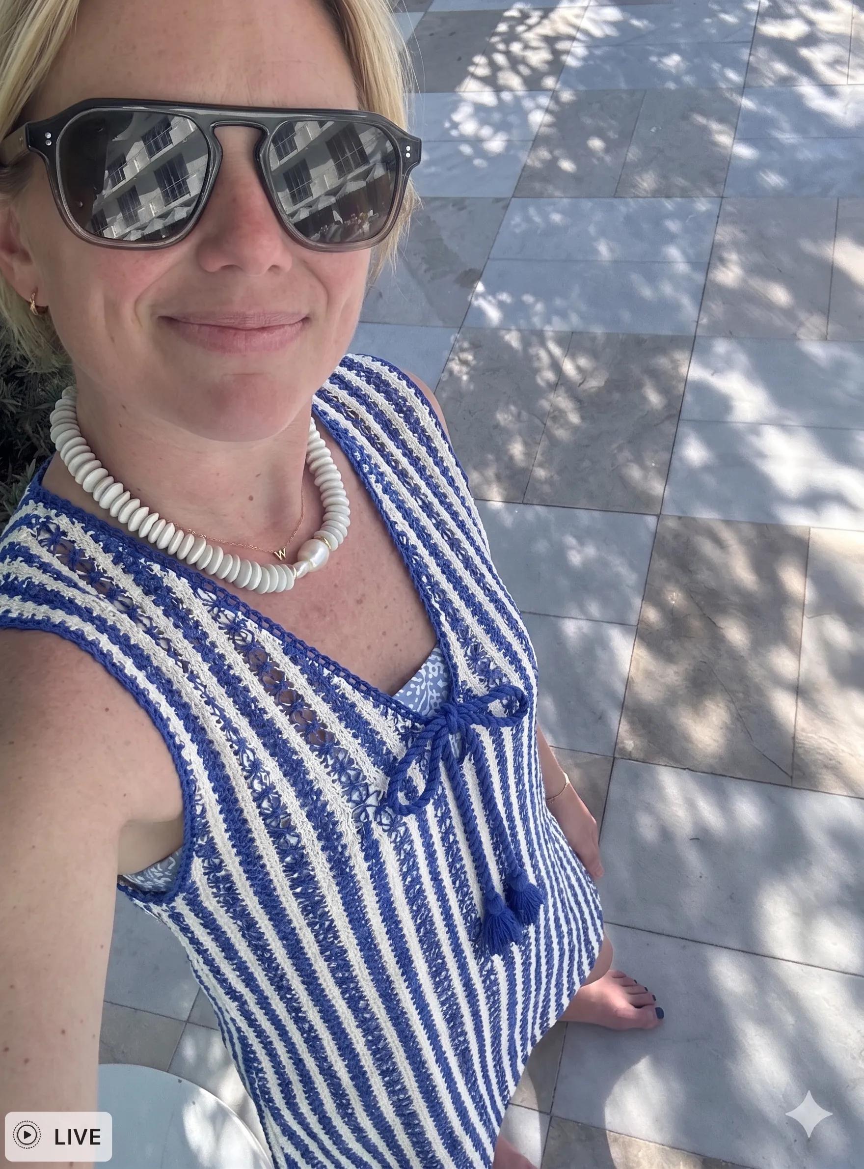 Sorrento Short Dress - Azule Blue & White Stripes sold by Sitano product image thumbnail 5