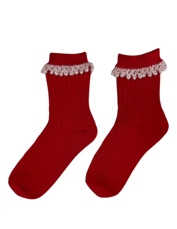 pearl sock made by Suzanne Rae