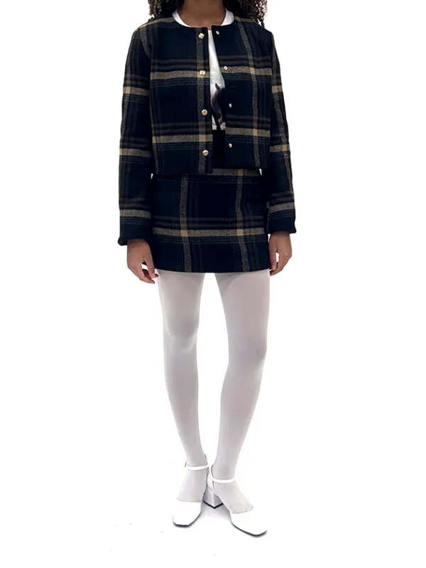 cropped snap jacket made by Suzanne Rae