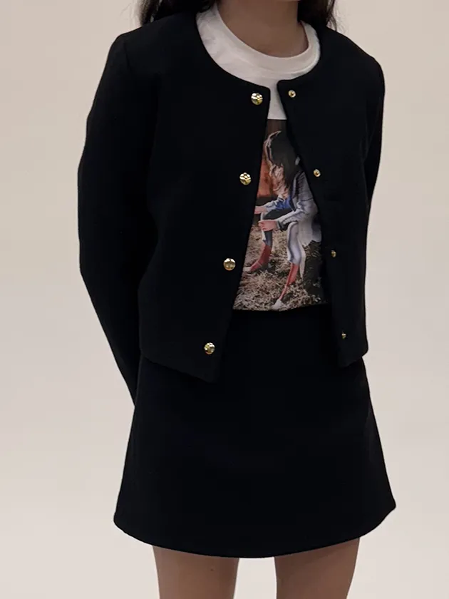 cropped snap jacket sold by Suzanne Rae product image thumbnail 2