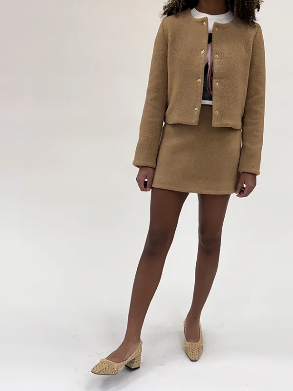 cropped snap jacket made by Suzanne Rae