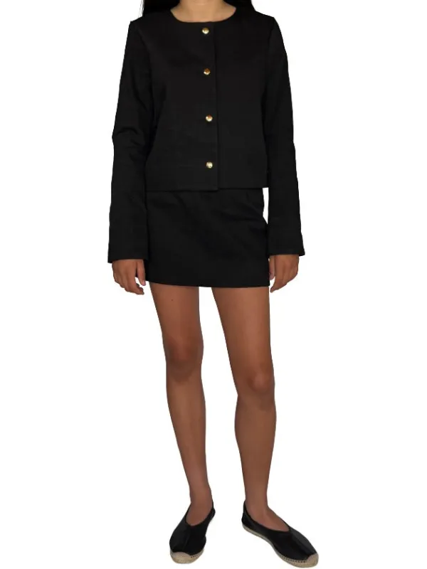 cropped snap jacket made by Suzanne Rae