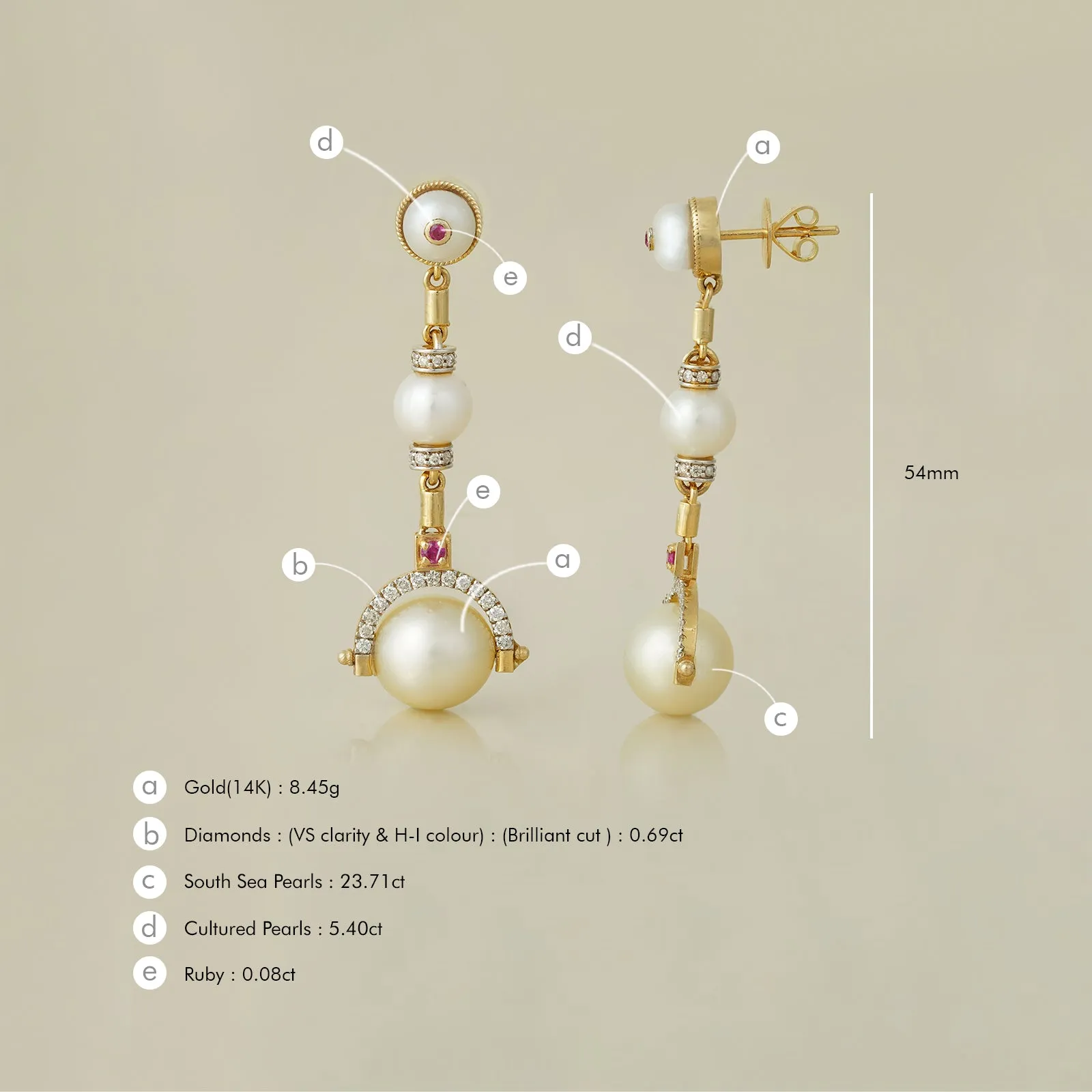 Debbie South Sea Pearl Drop Earrings sold by Vibe With Moi product image thumbnail 5