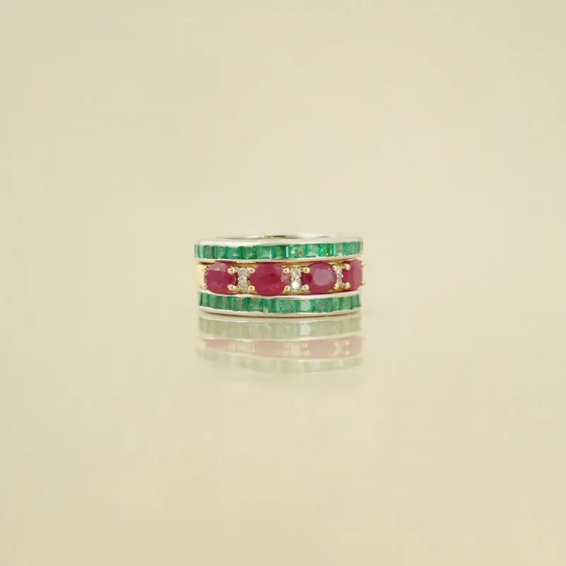 Jessica Ruby & Emerald Ring Set sold by Vibe With Moi