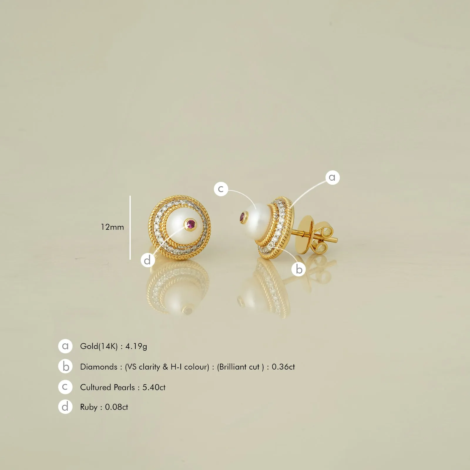 Diane Ear Studs sold by Vibe With Moi product image thumbnail 5