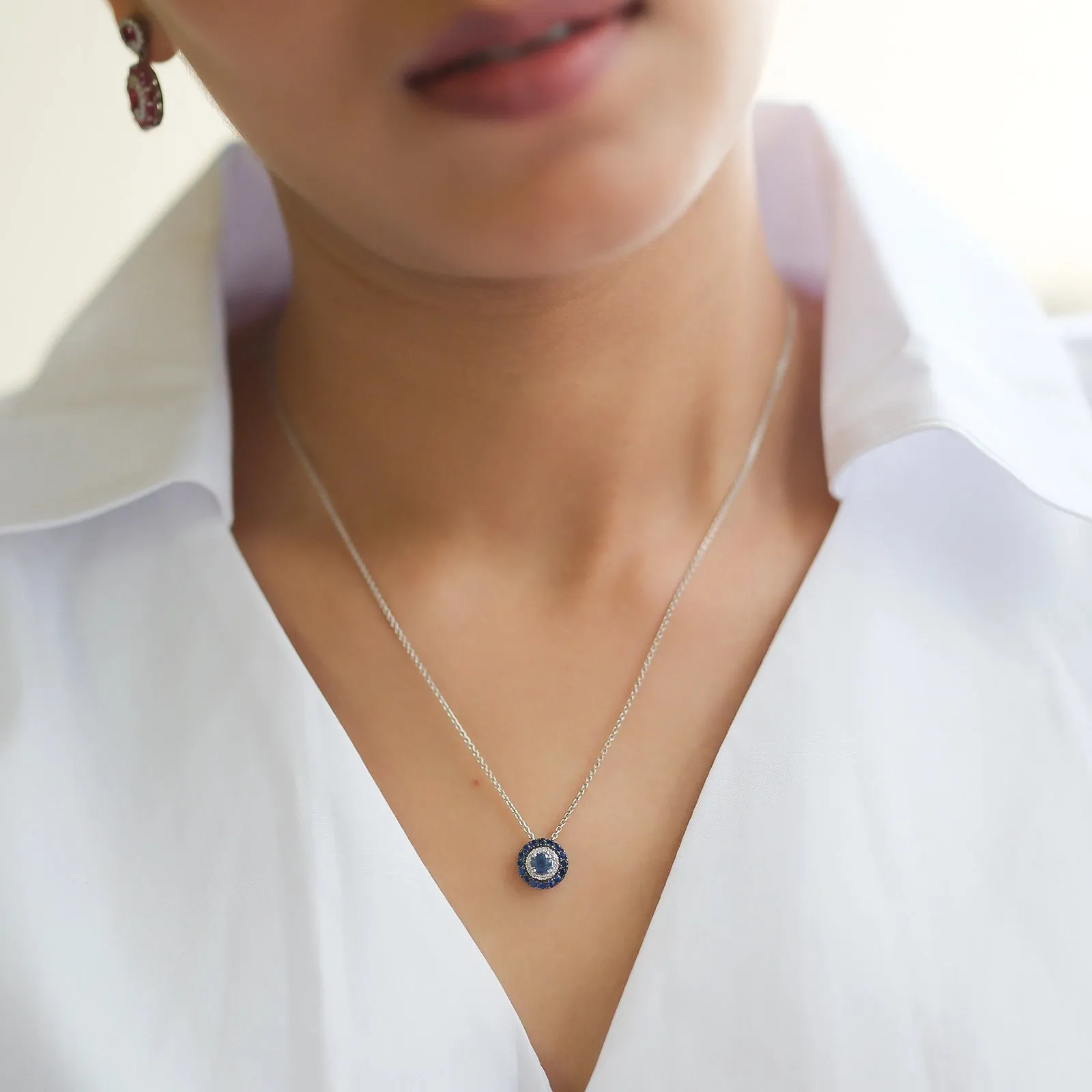 Azure Sapphire Pendant Necklace sold by Vibe With Moi product image thumbnail 2