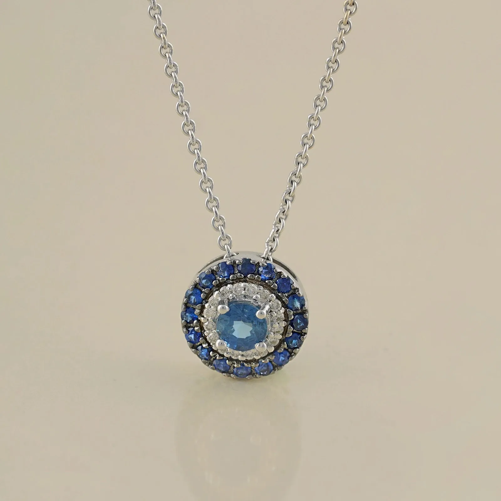 Azure Sapphire Pendant Necklace sold by Vibe With Moi