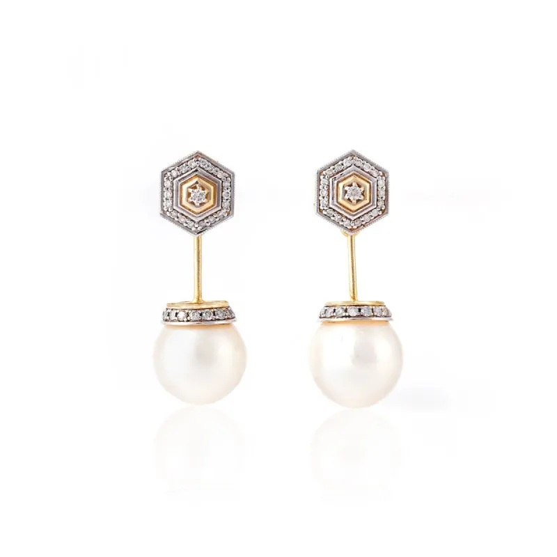 Hexa South Sea Pearl Earrings sold by Vibe With Moi