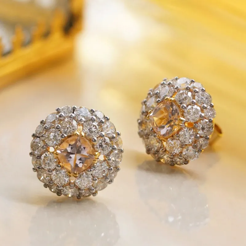 Megan Morganite Ear Studs sold by Vibe With Moi