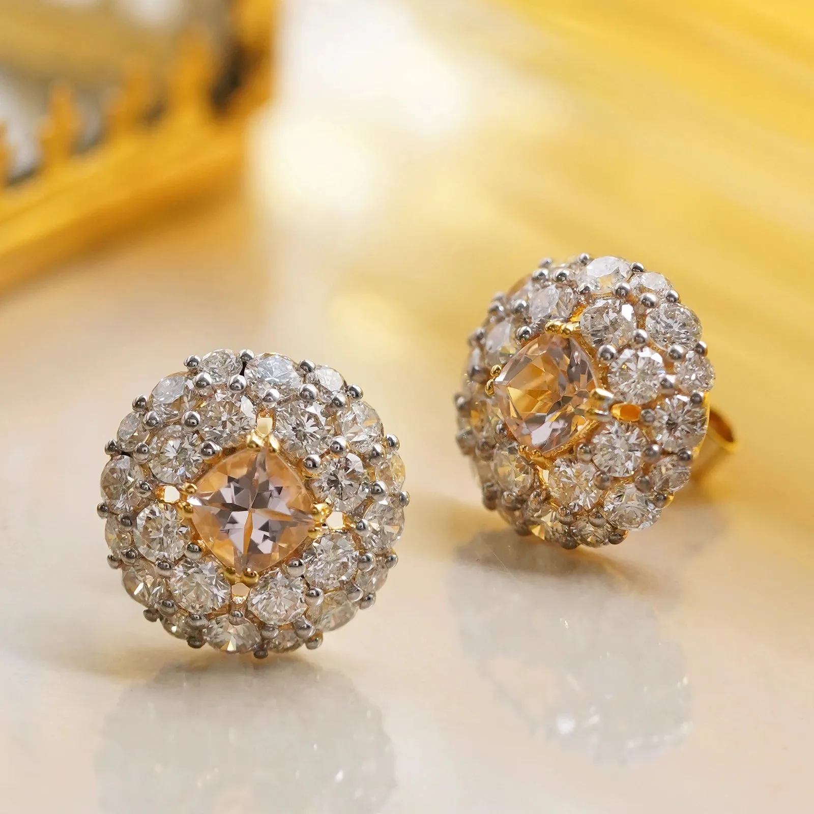 Megan Morganite Ear Studs sold by Vibe With Moi