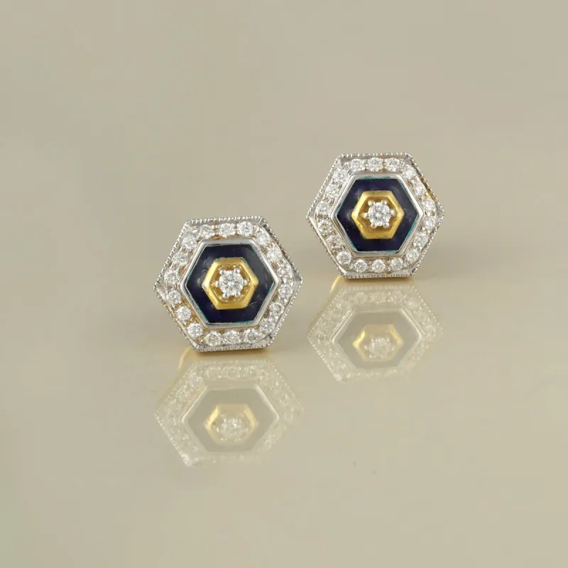 Hexa Enamel Ear Studs sold by Vibe With Moi