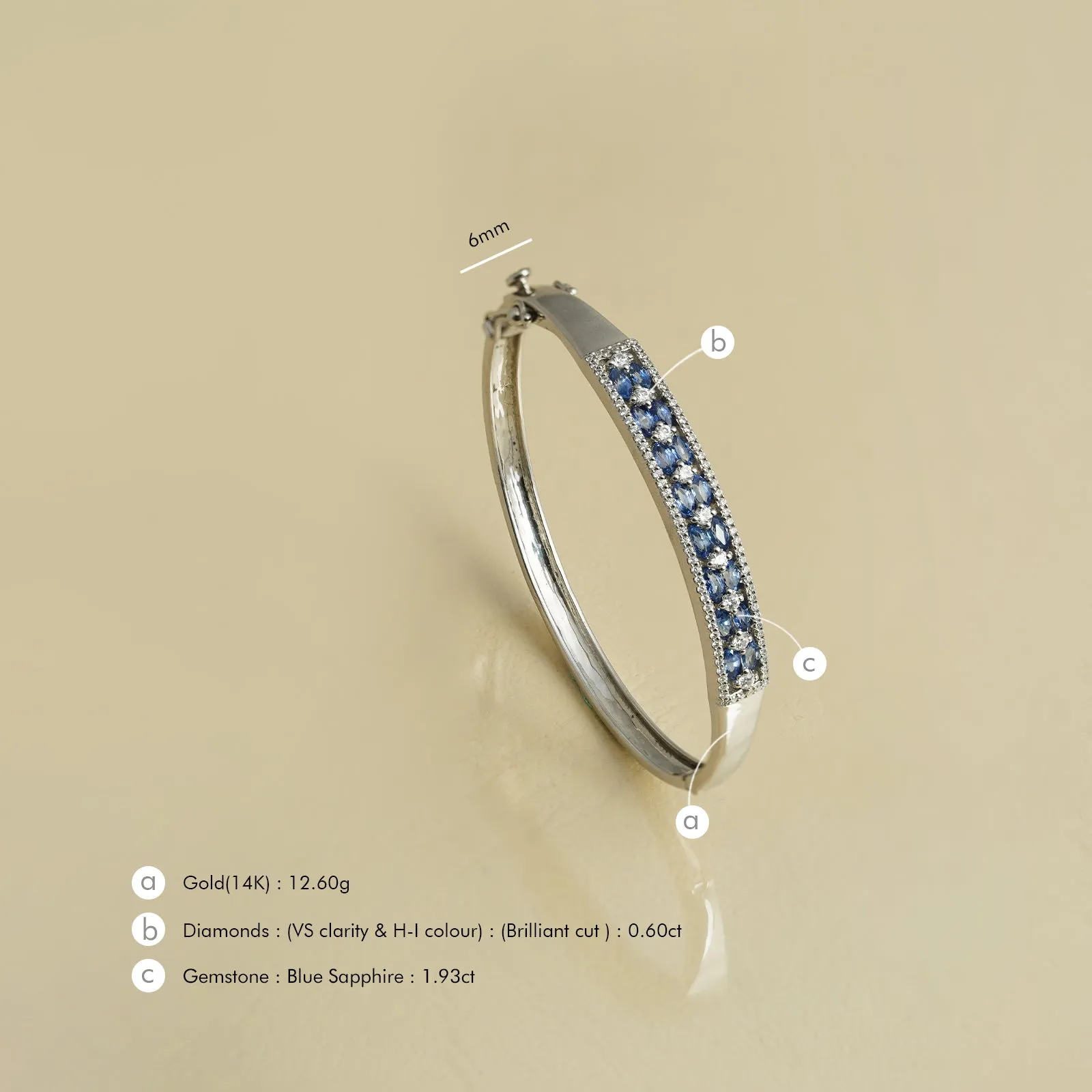 Phoebe Blue Sapphire Bracelet sold by Vibe With Moi product image thumbnail 4