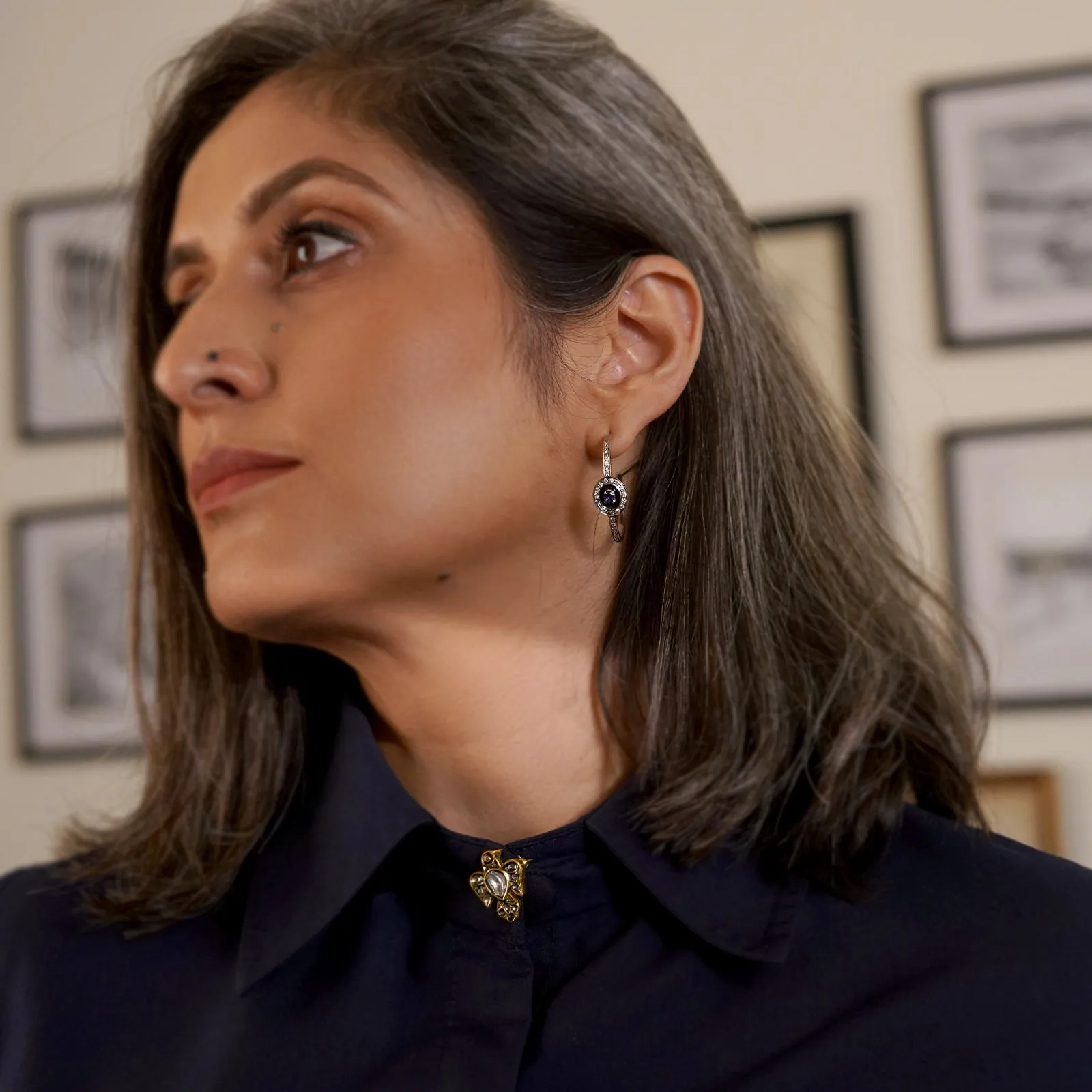 Runa Sapphire Earrings sold by Vibe With Moi product image thumbnail 2