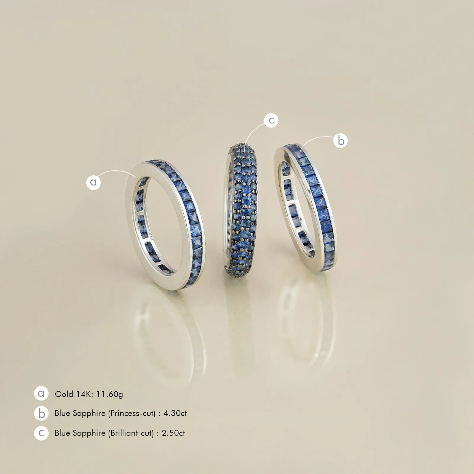 Mila Blue Sapphire Ring Set sold by Vibe With Moi product image thumbnail 4