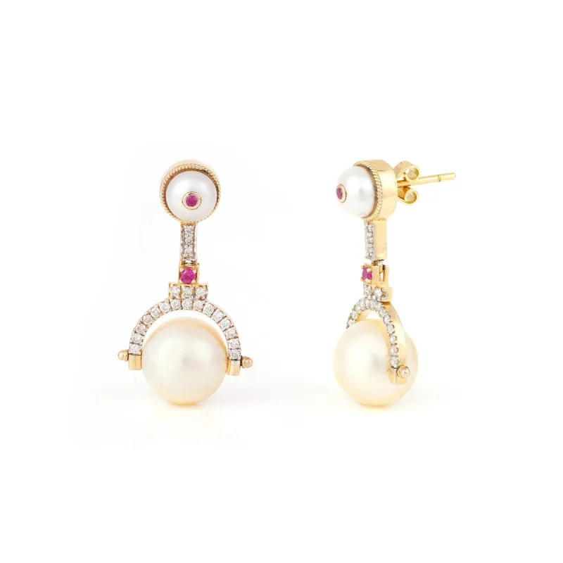 Debbie South Sea Pearl Mini Drop Earrings sold by Vibe With Moi