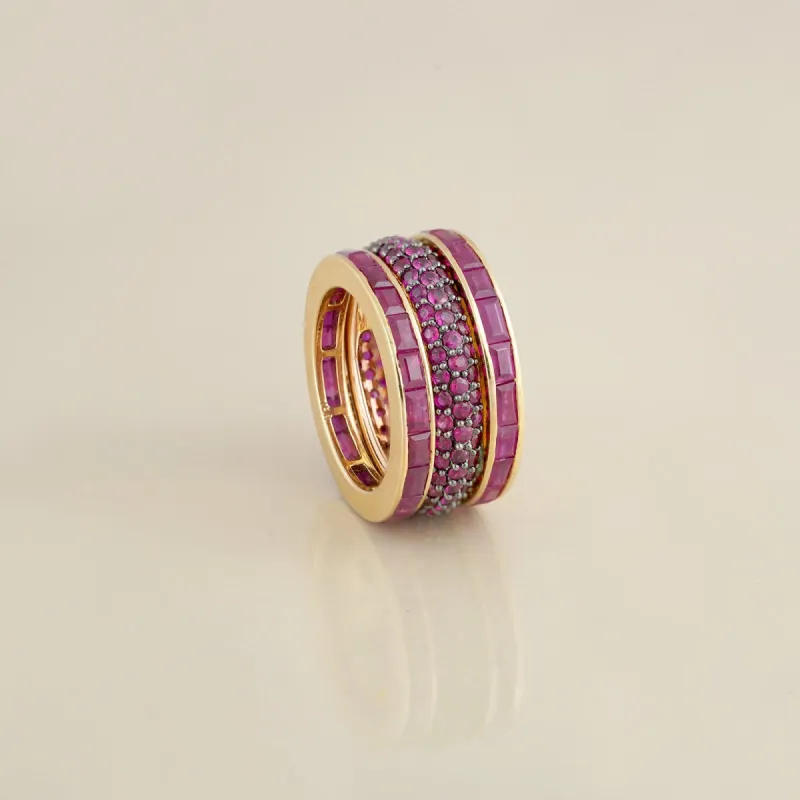 Mila Ruby Ring Set sold by Vibe With Moi