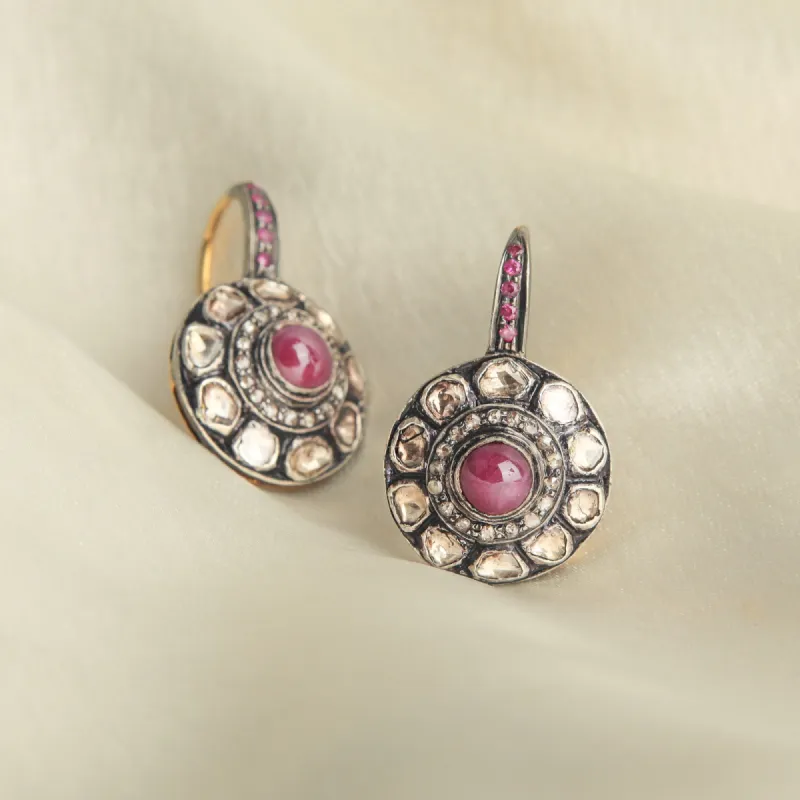 Jaipur Ruby Earrings made by Vibe With Moi