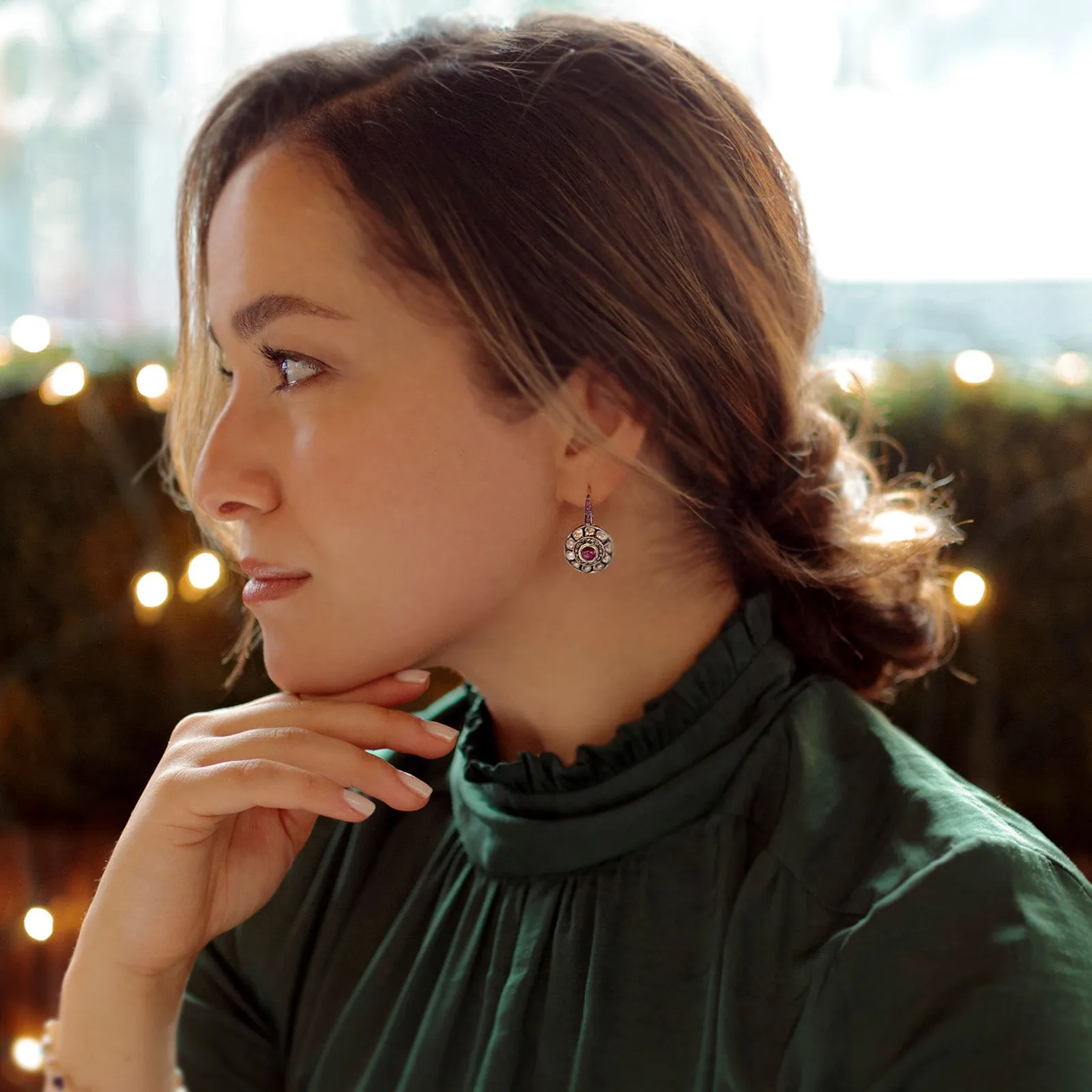 Jaipur Ruby Earrings sold by Vibe With Moi product image thumbnail 2