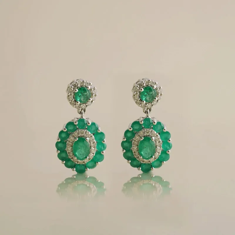 Azure Emerald Drop Earrings sold by Vibe With Moi