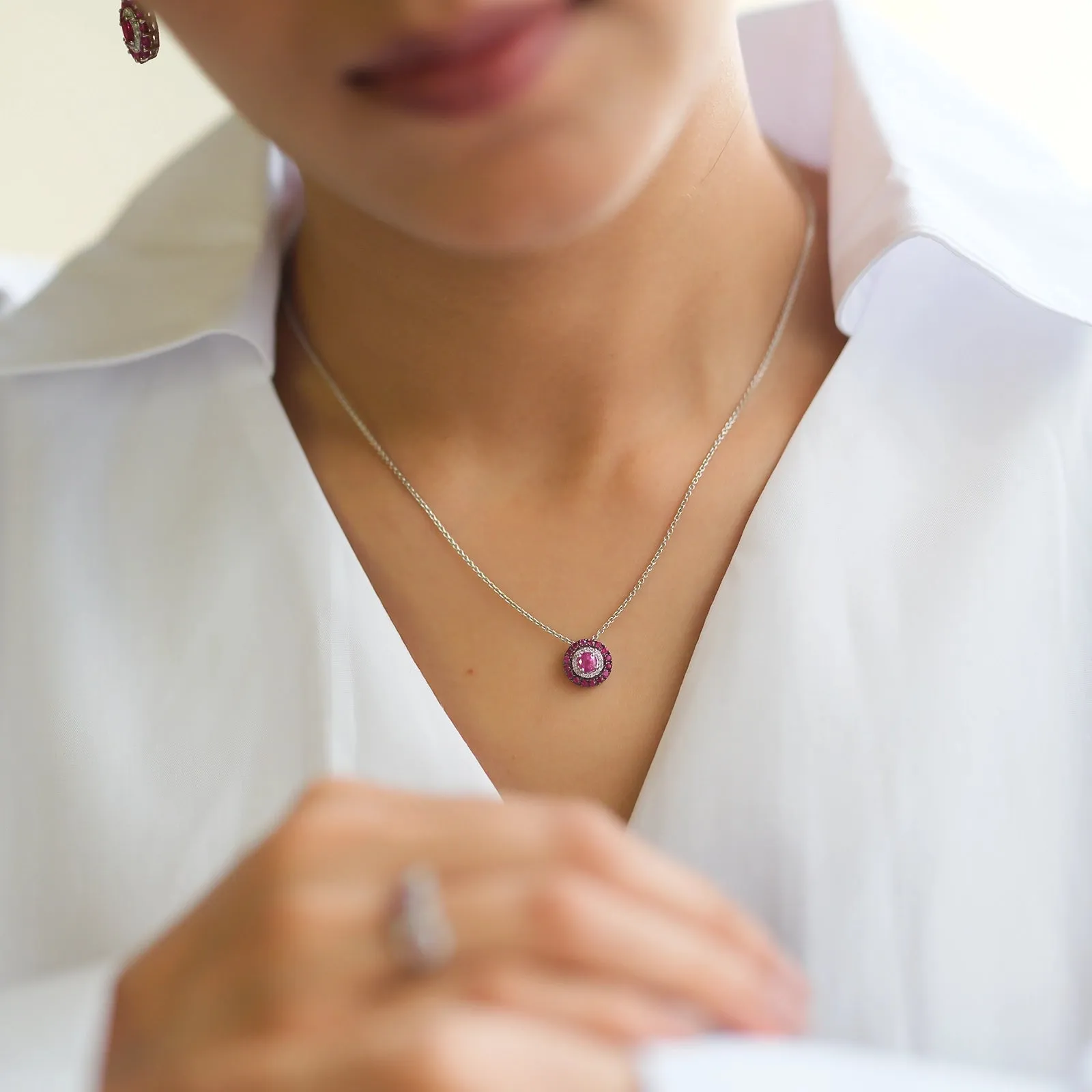 Azure Ruby Pendant Necklace sold by Vibe With Moi product image thumbnail 3