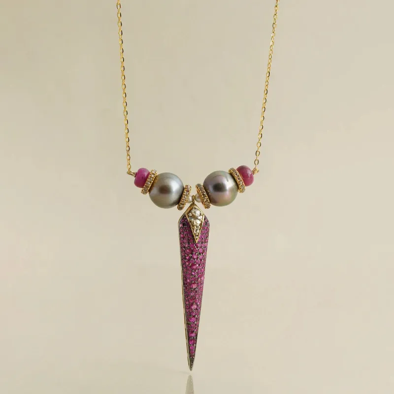 Rosa Ruby Necklace sold by Vibe With Moi