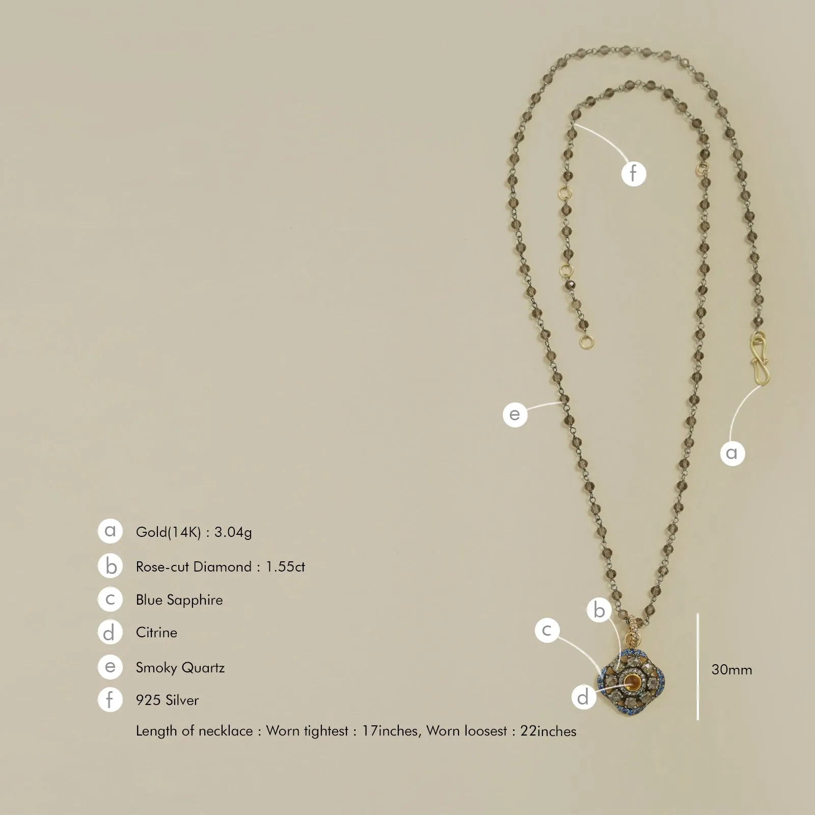 Riza Pendant Necklace sold by Vibe With Moi product image thumbnail 4