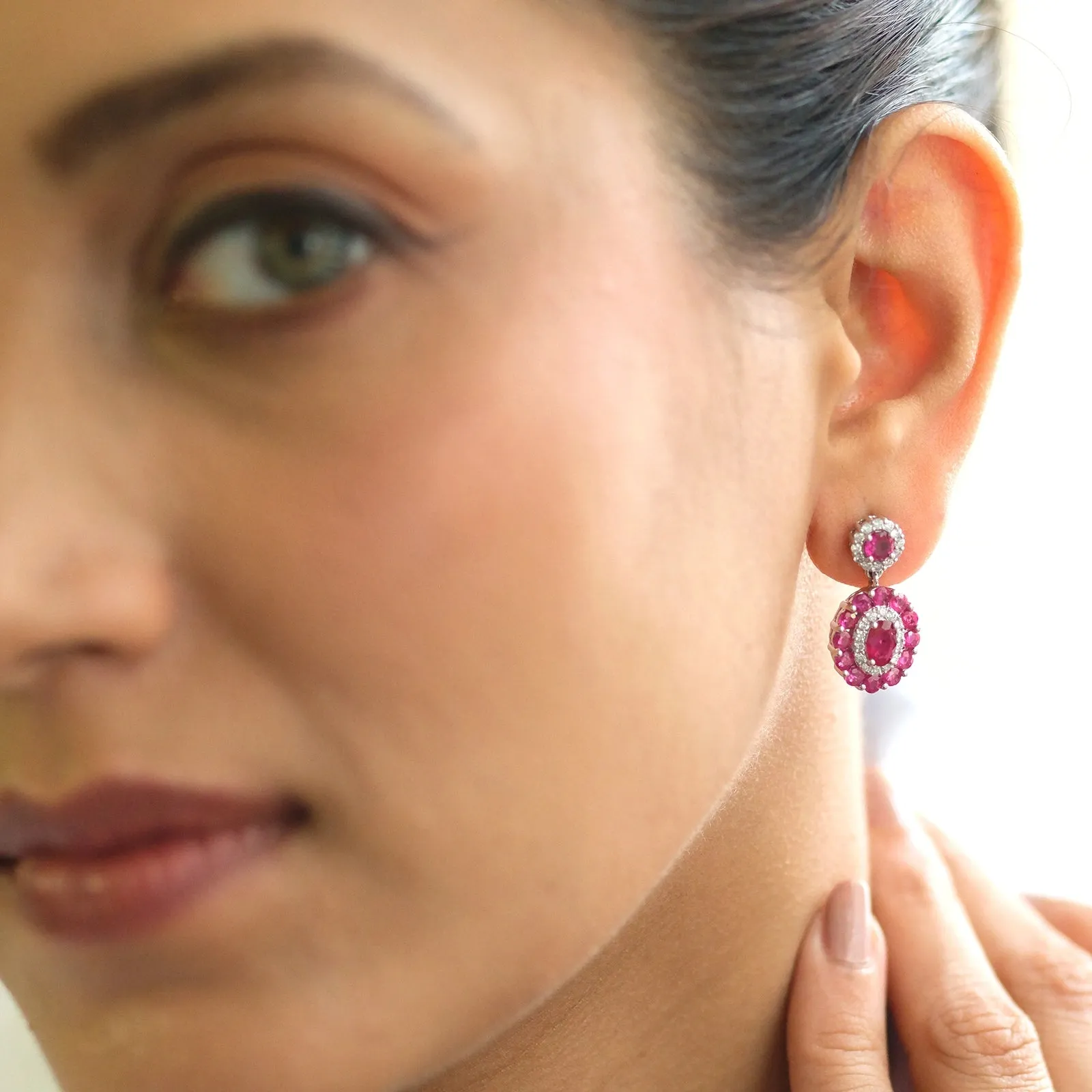 Azure Ruby Drop Earrings sold by Vibe With Moi product image thumbnail 2