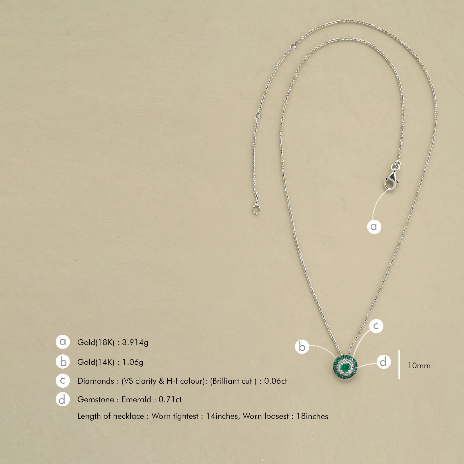 Azure Emerald Pendant Necklace sold by Vibe With Moi product image thumbnail 4