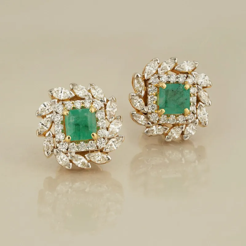 Eden Emerald Ear Studs made by Vibe With Moi