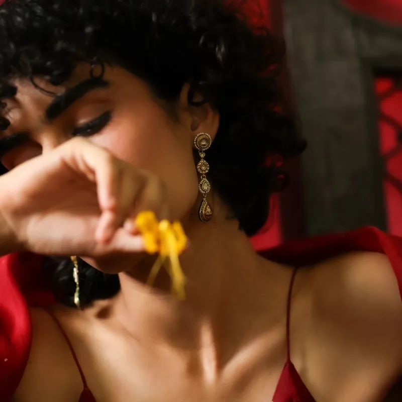 Paru Earrings in Crimson Red sold by Vibe With Moi